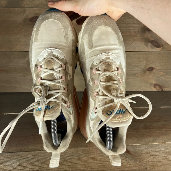 nike air max 270 react womens size 8 shoes beige athletic running sneakers - Picture 6 of 8